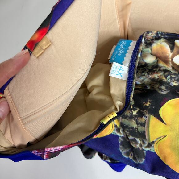 ModCloth Be Pacific One-Piece Strapless Swimsuit Plus Size 4X - Picture 6 of 11